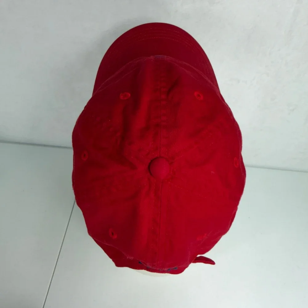 Vintage Polo Ralph Lauren Baseball Cap Red Navy Pony Logo Adjustable Cotton Hat